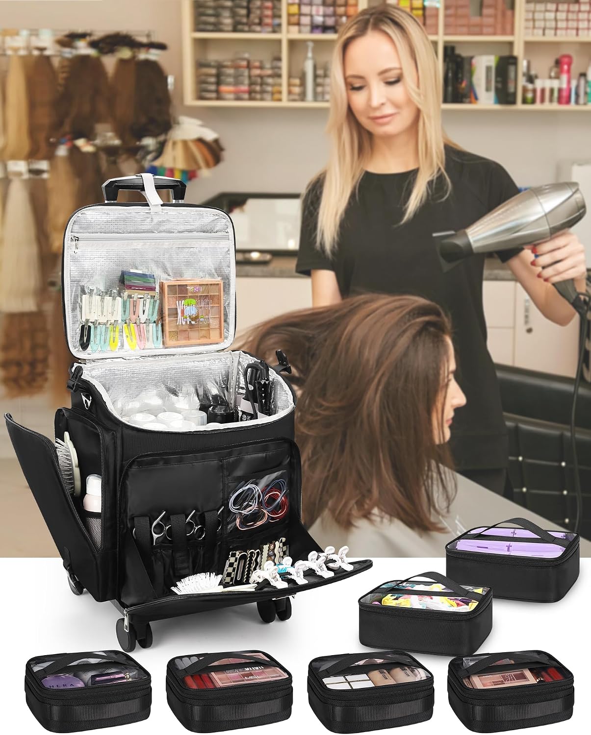 Rolling Makeup Case Hair Tools - огляд і ціна Tool Bag