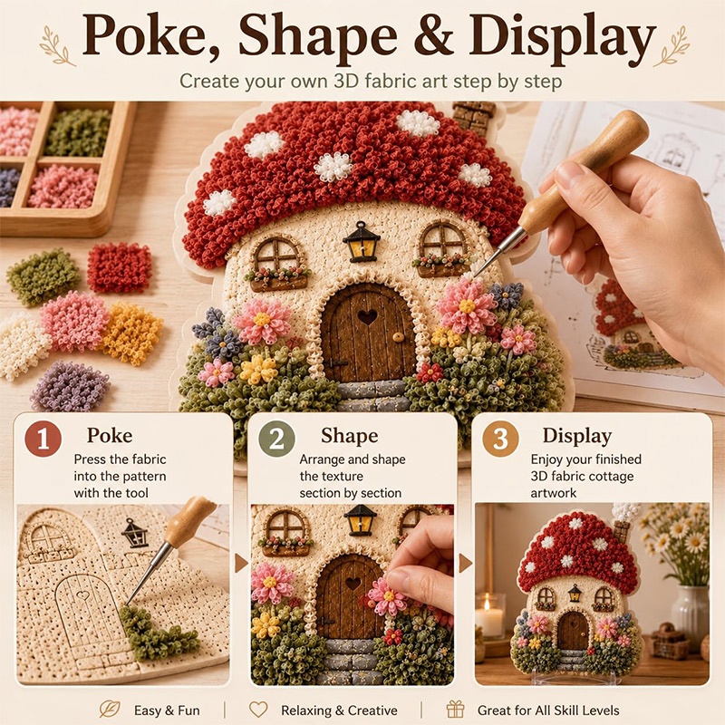 3D Mushroom House Poke Art DIY - огляд і ціна Tool Set
