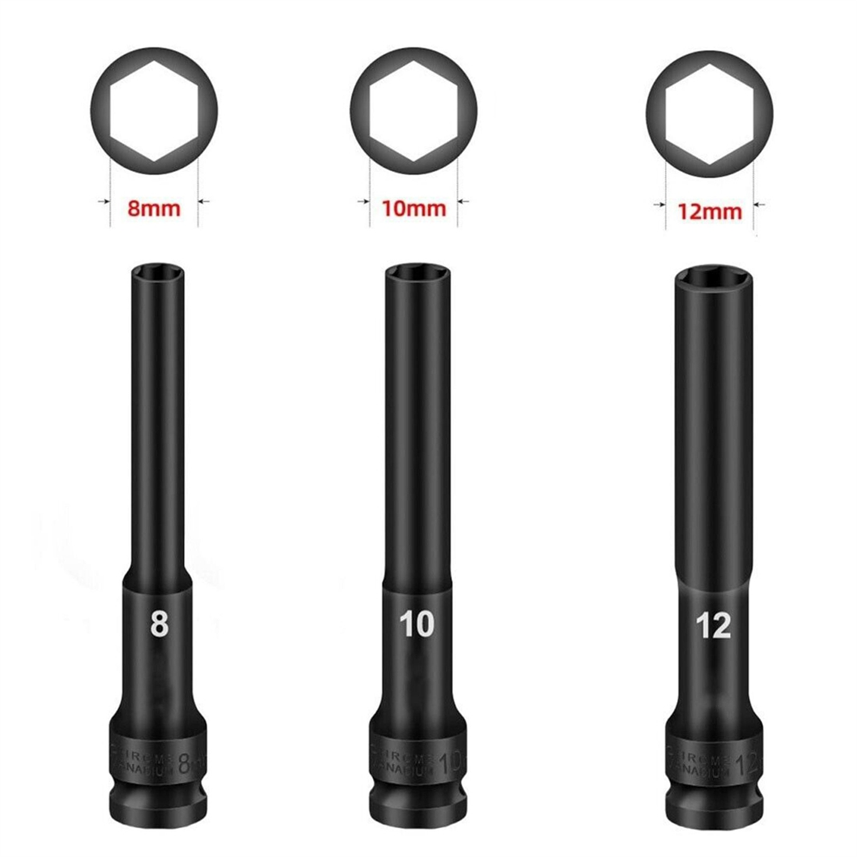 A002 3PCS 1/2 Drive Hex Socket - огляд і ціна Socket Wrench